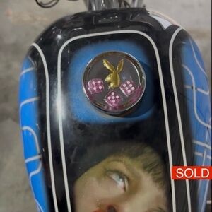 ❌SOLD❌ Custom Motorcycle Gas Cap with Playboy Logo